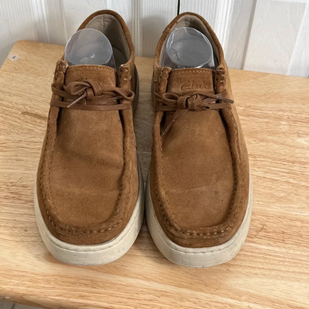 Clarks Court Lite Wally Size 11 Brown Suede Moccasin Loafer Minimalist Casual